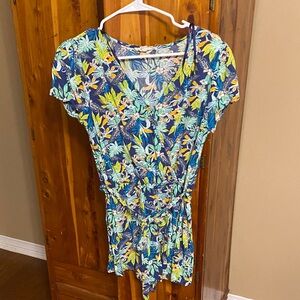 BeBop Blue and Green Patterned Dress